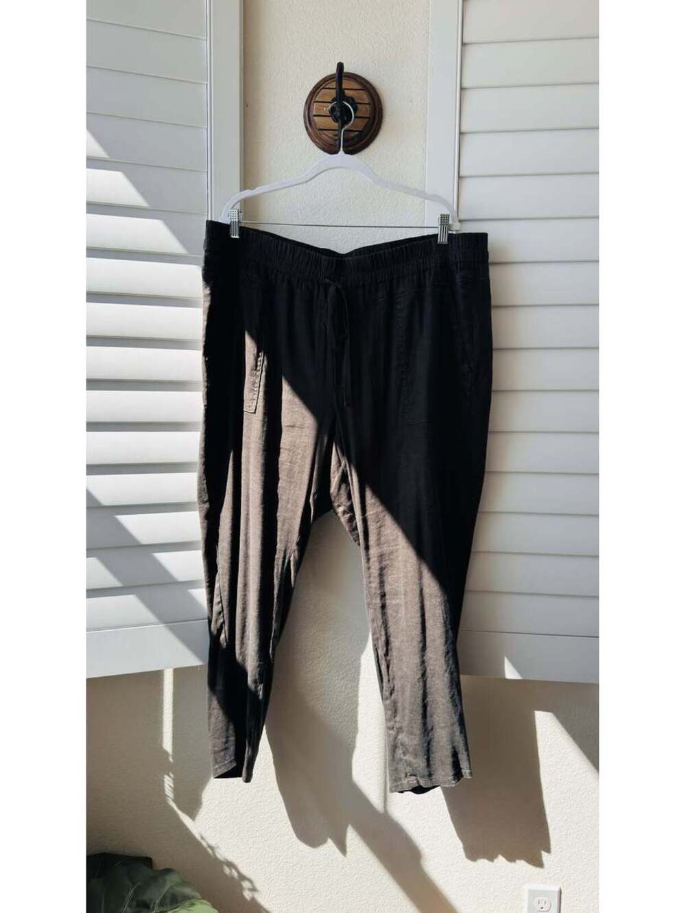 KUT from the Kloth Black Linen Blend Drawstring Pants Size 1X